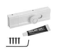 sourcing map Slide Lock, 4 Inch Adhesive Security Barrel Slide Bolt Latch with Screws, Aluminum Alloy Sliding Bolt Locks for Flush or Recessed Doors, Screen, Window, Patio Doors, White
