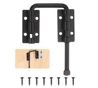 sourcing map Sliding Door Loop Lock Latch, 2.36 Inch Flexible U-Shaped Latch Hook Lock with Screws for Uneven or Warped Doors Window Barn Garden Fence Increase Home Security, Black