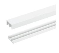sourcing map Sliding Door Track for 1/4" Thick Panels 3Ft Long White 2Set | Plastic Sliding Glass Window Track,for Closet Glass Cabinet Door Track