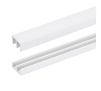 sourcing map Sliding Door Track for 1/4" Thick Panels 4Ft Long White 2Set | Plastic Sliding Glass Window Track,for Closet Glass Cabinets Door Track