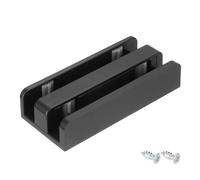 sourcing map Sliding Shower Door Bottom Guide for 1/2 in Frameless Glass Shower Door, 45mm Thickened Adjustable Shower Door Double Track Limit Sliding Guide with Screw, Black