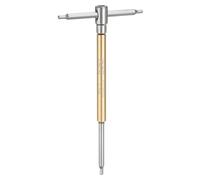 sourcing map Sliding T-Handle Hex Key Wrench 2.5mm CR-V Metric 3-Way Free Sliding Handle Sleeves for Home Repairs Mechanical Maintenance, Yellow Silver