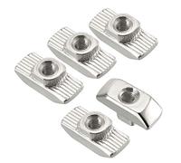 sourcing map Sliding T Slot Nuts, M4 Half Round Roll in T-Nut for 4040 Series Aluminum Extrusion Profile, Carbon Steel Nickel-Plated, Pack of 30
