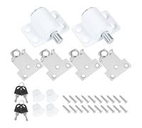 sourcing map Sliding Window Locks Push-in Window Security Lock with Keys, Sliding Door Keyed Locks for Up and Down Window, Horizontal Sliding Window Doors, White 2 Set