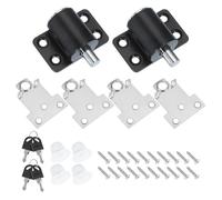 sourcing map Sliding Window Locks Push-in Window Security Lock with Keys, Sliding Door Keyed Locks for Up and Down Window, Horizontal Sliding Window Doors, Black 2 Set