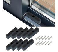 sourcing map Sliding Window Locks Security Window Stoppers, Adjustable Window Opener Stoppers Single Screw Mounting for Vertical & Horizontal Windows, Black 20 Pcs (0.8 Inch)