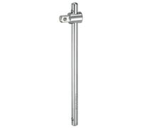 sourcing map Sliding Wrench Breaker Bar 1/2" Drive 10" Long 40CR Alloy Steel T-Handle Axle Nut Socket Drive Hand Tool for Car Mechanical Equipment Repair, Matte Silver