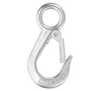 sourcing map Slip Hooks, 3-5/8" 304 Stainless Steel Chain Grab Hooks, 441 lbs Capacity Eye Lifting Hook Round Fast Eye Safety Snap Hook for Truck Trailer Fishing Boat Crane