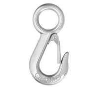 sourcing map Slip Hooks, 4-11/16" 304 Stainless Steel Chain Grab Hooks, 1102 lbs Capacity Eye Lifting Hook Round Fast Eye Safety Snap Hook for Truck Trailer Fishing Boat Crane