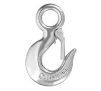 sourcing map Slip Hooks, 4" 304 Stainless Steel Chain Grab Hooks, 1653 lbs Capacity Eye Lifting Hook Round Fast Eye Safety Snap Hook for Truck Trailer Fishing Boat Crane