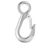 sourcing map Slip Hooks, 4" 304 Stainless Steel Chain Grab Hooks, 661 lbs Capacity Eye Lifting Hook Round Fast Eye Safety Snap Hook for Truck Trailer Fishing Boat Crane