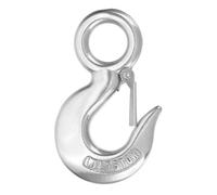sourcing map Slip Hooks, 5-3/32" 304 Stainless Steel Chain Grab Hooks, 3307 lbs Capacity Eye Lifting Hook Round Fast Eye Safety Snap Hook for Truck Trailer Fishing Boat Crane