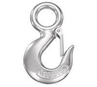 sourcing map Slip Hooks, 5-3/32" 316 Stainless Steel Chain Grab Hooks, 3307 lbs Capacity Eye Lifting Hook Round Fast Eye Safety Snap Hook for Truck Trailer Fishing Boat Crane