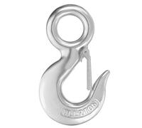 sourcing map Slip Hooks, 6-1/32" 304 Stainless Steel Chain Grab Hooks, 4409 lbs Capacity Eye Lifting Hook Round Fast Eye Safety Snap Hook for Truck Trailer Fishing Boat Crane
