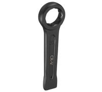 sourcing map Slogging Box End Striking Ring Wrench 34mm Metric CR-V Steel 12-Point Flat Strike Wrench Baking Paint Single Head Spanner Hand Tool for Mechanical Automotive Repair
