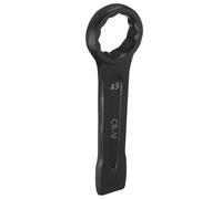sourcing map Slogging Box End Striking Ring Wrench 43mm Metric CR-V Steel 12-Point Flat Strike Wrench Baking Paint Single Head Spanner Hand Tool for Mechanical Automotive Repair