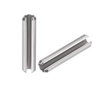 sourcing map Slotted Spring Pin - M4 x 25mm 304 Stainless Steel Split Spring Roll Dowel Pins Plain Finish 20Pcs
