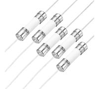 sourcing map Slow Blow Fuse Time Delay Lead Wire Ceramic Fuses 5mm x 20mm 250V T1A 5Pcs