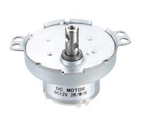 sourcing map Slow Speed Motor JS-50T Electric Motor Brushed Gear Motor, 12V DC 2RPM Motor CW/CCW D Shaft DC Motor Large Torque for 3D Printer Filament Rotating Display Stand