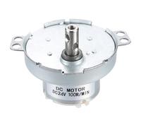 sourcing map Slow Speed Motor JS-50T Electric Motor Brushed Gear Motor, 24V DC 100RPM Motor CW/CCW D Shaft DC Motor Large Torque for 3D Printer Filament Rotating Display Stand