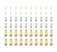 sourcing map SMA Male Crimp Connector,20 Pcs Straight Plug Crimp RF Connector SMA-J-3 for RG58 RG142 RG400 LMR195 Coaxial Cable