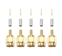 sourcing map SMA Male Crimp Connector,5 Pcs Straight Plug Crimp RF Connector SMA-J-1.5 for RG174 RG316 RG188 RG188A LMR100 Coaxial Cable