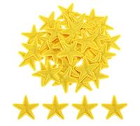 sourcing map Small 5Star Iron on Patches Embroidered Sew Patches Appliques Garment Embellishments for Clothing Repair Backpack Shoes Decoration 3.8x3.8cm/1.5x1.5 Pack of 50 (Gold)