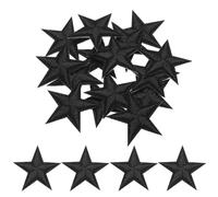 sourcing map Small 5Star Iron on Patches Embroidered Sew Patches Appliques Garment Embellishments for Clothing Repair Backpack Shoes Decoration 2.9x2.9cm/1.14x1.14 Pack of 15 (Black)