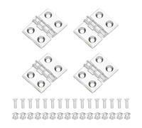sourcing map Small Acrylic Hinges Plastic Clear Hinge 35 x 25mm Continuous Piano Folding Hinges with Hole and Screw for Aquarium Lid Crafts Display Stand Pack of 4 Transparent
