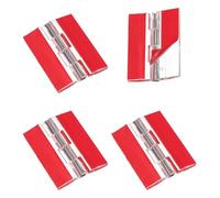 sourcing map Small Acrylic Hinges Plastic Self-Adhesive Clear Hinge 45 x 35 mm Continuous Piano Folding Hinges with Stainless Steel Shaft for Lid Crafts Display Stand Pack of 4