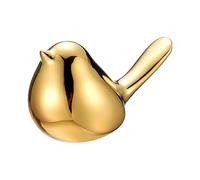 sourcing map Small Bird Statues, 3.4 Inch Ceramic Birds Figurines Bird Modern Home Decorative Small Animal Statues for Office Bookshelf Bedroom Living Room, Gold
