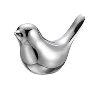 sourcing map Small Bird Statues, 4.3 Inch Ceramic Birds Figurines Bird Modern Home Decorative Small Animal Statues for Office Bookshelf Bedroom Living Room, Silver