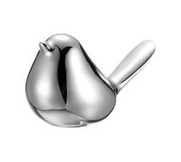 sourcing map Small Bird Statues, 4.7 Inch Ceramic Birds Figurines Bird Modern Home Decorative Small Animal Statues for Office Bookshelf Bedroom Living Room, Silver