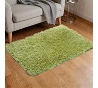 sourcing map Small Fluffy Rug, 40 x 60cm Fluffy Carpet Mat Small Area Rug Soft Runner Shaggy Washable for Bedroom Bathroom Car Dorm Locker Photography Props Background Decoration, Grass Green