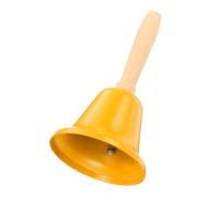 sourcing map Small Hand Bell, 2.36" Service Call Bell with Wood Handle for Christmas Party Restaurant Dinner Animal Training Home Decor, Yellow