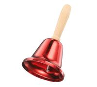 sourcing map Small Hand Bell, 2.36" Service Call Bell with Wood Handle for Christmas Party Restaurant Dinner Animal Training Home Decor, Red Plating
