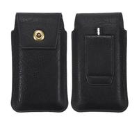sourcing map Small Phone Belt Holder Case for 4.7" Phone, Leather Phone Belt Pouch for Men Women, with Clip Loops, Black