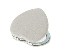 sourcing map Small Pocket Mirror for Purse, Heart-shaped Magnifying Foldable Silver Makeup Handheld Compact Mirror for Women, Purse, Travel, Girls, Gift(Beige, 2.95" x 2.76")