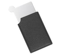 Sourcing Map Small Pocket Mirror With Stainless Steel Compact Design and Leather Case for Travel, Women, Girls, Purse - Gift (Black, 2.5 x 3.66)