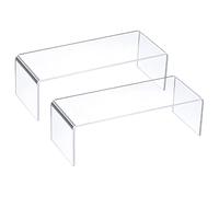 sourcing map Small Shoes Display Stand Rack, 200x80x65mm Acrylic Storage Shelf Holder Clear 2 Pcs