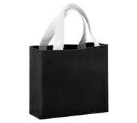 sourcing map Small Solid Color Canvas Tote Bag for Women, 7 x 2 x 6 Inch Canvas Bags with Handle Lightweight Reusable Tote Cloth Pouch for Shopping Travel Daily Use, Crafts DIY, Black