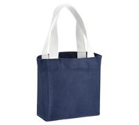 sourcing map Small Solid Color Canvas Tote Bag for Women, 7 x 2 x 6 Inch Canvas Bags with Handle Lightweight Reusable Tote Cloth Pouch for Shopping Travel Daily Use, Crafts DIY, Navy Blue