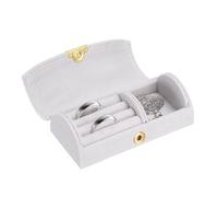 sourcing map Small Travel Jewelry Box, Ring Box Holder Portable Storage Organizer Case for Rings Necklace Earrings Gift Women Girls with Grey