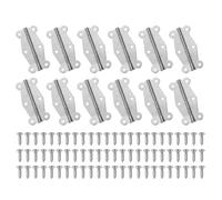 sourcing map Small Vintage Box Hinges 2" 180 Degree Butterfly Decorative Hinges Jewelry Box Hardware with Screw for Cabinet Wooden Box Drawer Craft (Silver Tone, Pack of 12)