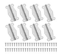 sourcing map Small Vintage Box Hinges 2" 90 Degree Butterfly Decorative Hinges Jewelry Box Hardware with Screw for Cabinet Wooden Box Drawer Craft (Silver Tone, Pack of 8)