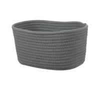 sourcing map Small Woven Basket, 21x15x12 cm Rectangular Rope Basket Decorative Gift Chest Box Cute Mini Woven Storage for Organizing Shelf Storage Bedroom Home Decor, Gray