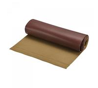 sourcing map Smooth Solid Color Faux Leather Sheets with Cotton Woven Back, PU Leather for DIY, Making Crafts, Sewing, 20 x 135cm Brown