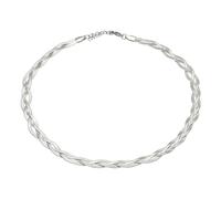 sourcing map Snake Chain Necklace Herringbone Chokers 18K Stackable Mixed Metal Braided Necklace, 16" Long+2" Extender, Silver-Plated Waves Multi-Layer Waterproof Chains for Women