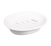 sourcing map Soap Container, 1Pcs 15.5x11cm Plastic Soap Dish with Drain, Removable Double Compartment Soap Holder for Bathroom, Shower, Kitchen (White)