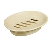 sourcing map Soap Container, 1Pcs 15.5x11cm Plastic Soap Dish with Drain, Removable Double Compartment Soap Holder for Bathroom, Shower, Kitchen (Khaki)